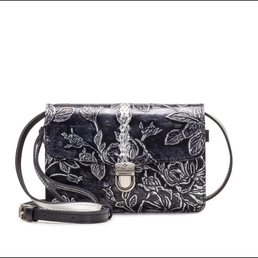 Patricia Nash Bark Leaves Crossbody Bianco Leather